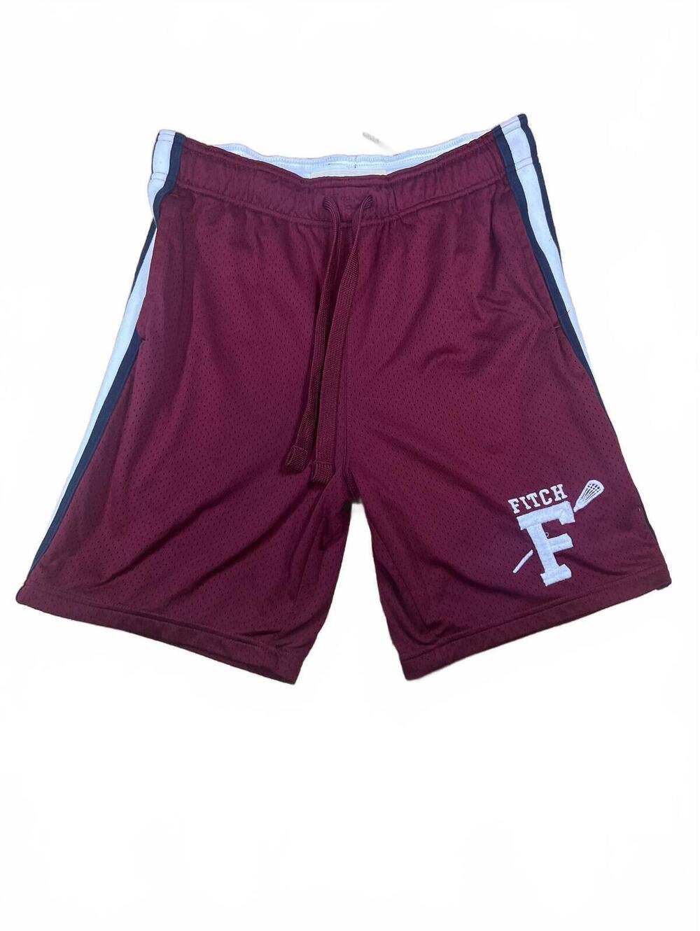 Vintage Y2K Abercrombie & Fitch Men's Athletic Gym Shorts Size M Burgundy